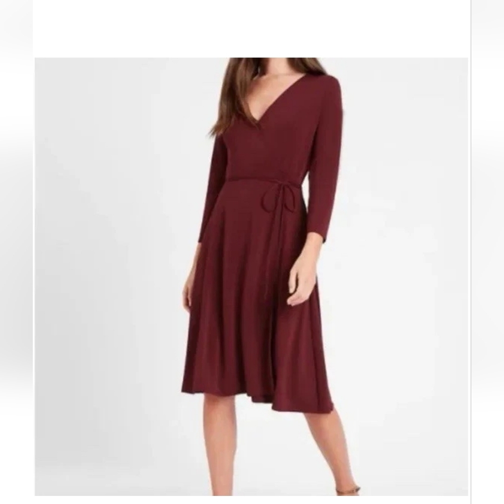 Classy Raspberry Red Wrap Dress - Picture 7 of 10
